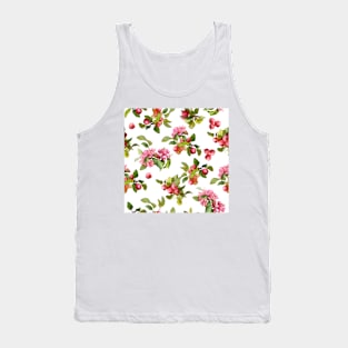 Watercolor small apple tree branch on white Tank Top